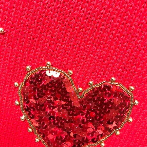 Red sequin sweater. Perfect for the card player. - Picture 5 of 8